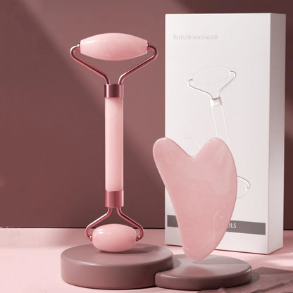 2‑in‑1 Facial Massage Roller & Gua Sha Set – Skin Firming & Lifting Tool