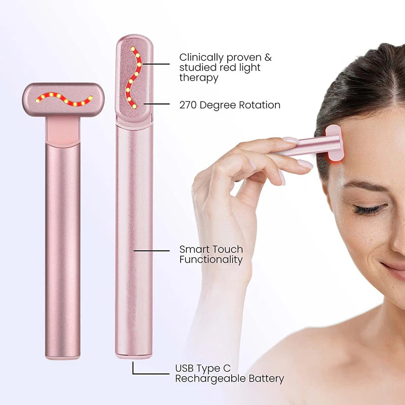 EMS Microcurrent Face Lifting Device with Red Light Therapy