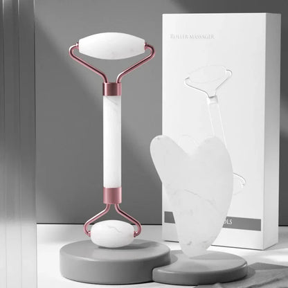 2‑in‑1 Facial Massage Roller & Gua Sha Set – Skin Firming & Lifting Tool