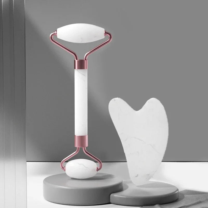 2‑in‑1 Facial Massage Roller & Gua Sha Set – Skin Firming & Lifting Tool