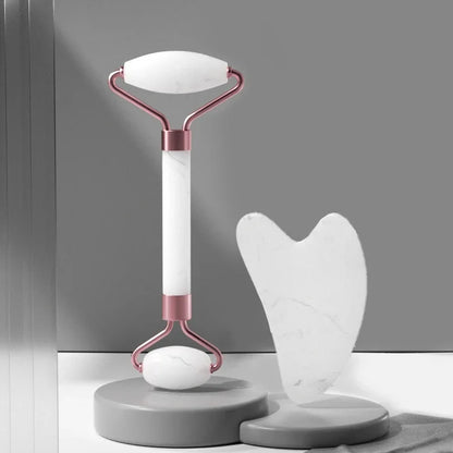 2‑in‑1 Facial Massage Roller & Gua Sha Set – Skin Firming & Lifting Tool