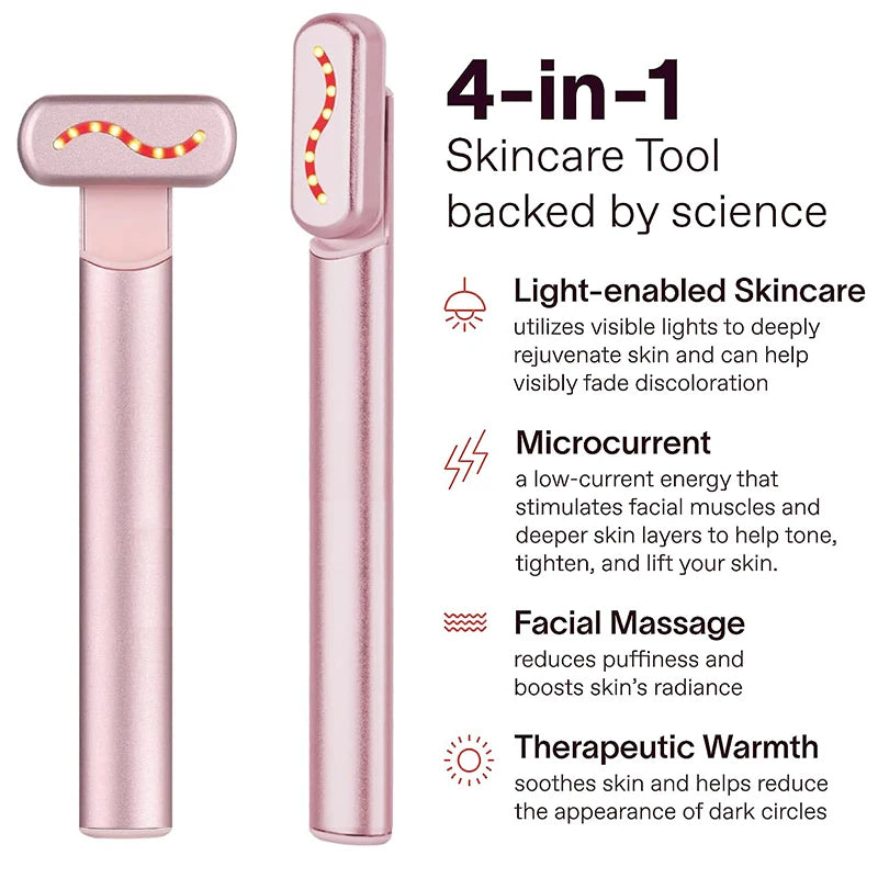 EMS Microcurrent Face Lifting Device with Red Light Therapy