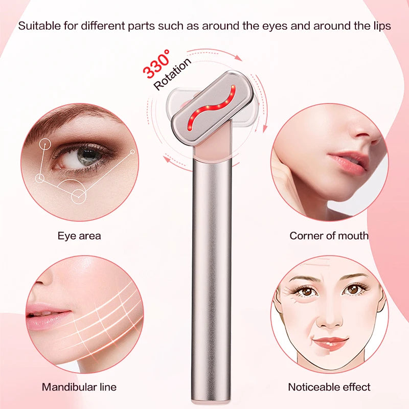 EMS Microcurrent Face Lifting Device with Red Light Therapy