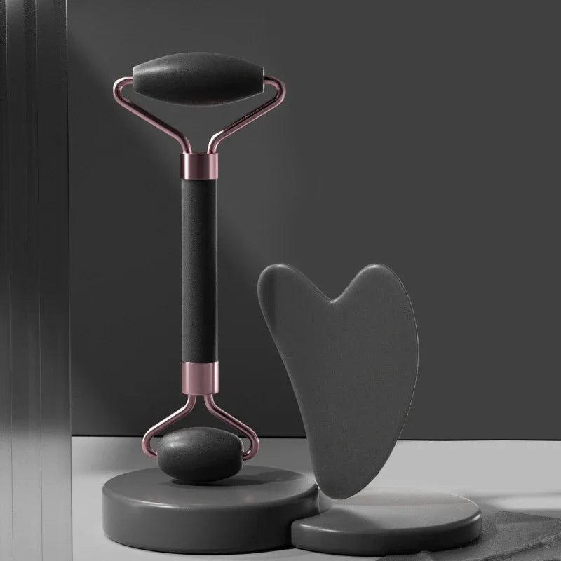 2‑in‑1 Facial Massage Roller & Gua Sha Set – Skin Firming & Lifting Tool