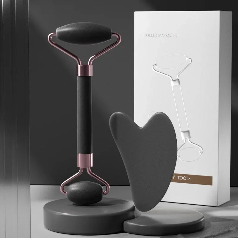 2‑in‑1 Facial Massage Roller & Gua Sha Set – Skin Firming & Lifting Tool