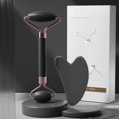 2‑in‑1 Facial Massage Roller & Gua Sha Set – Skin Firming & Lifting Tool
